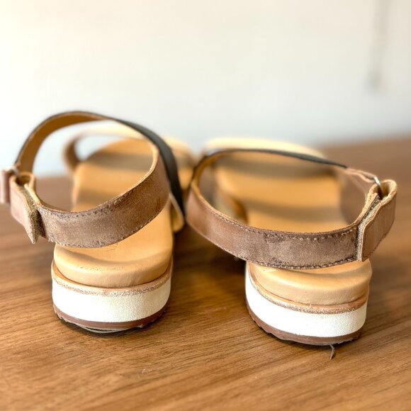 Nisolo Go-To Flatform Sandal in Bone/Black Colorblock, Size 9 - Picture 4 of 6